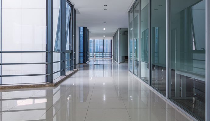 Clean floor in a commercial space