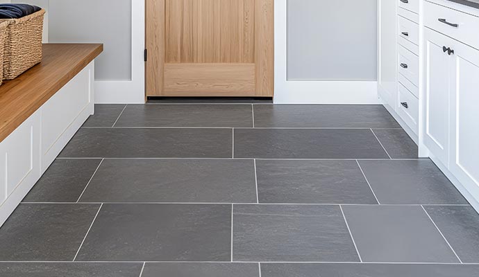 Clean limestone floor