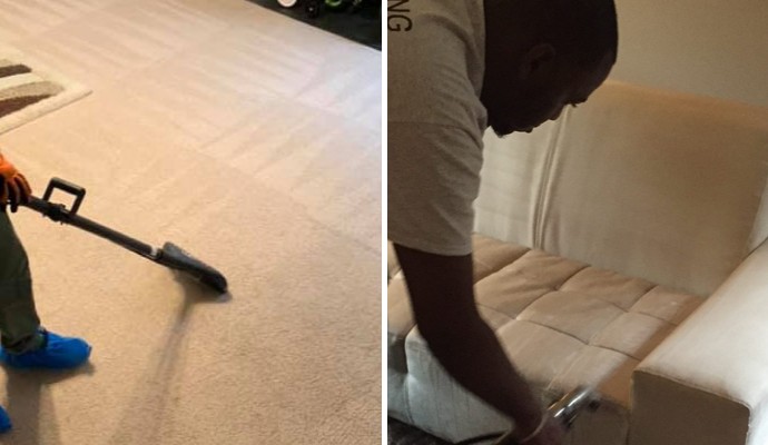 Collage of carpet and upholstery cleaning