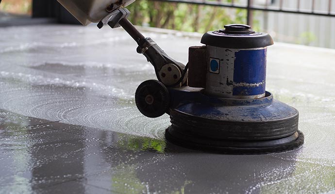 Concrete floor cleaning