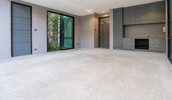 Clean concrete floor