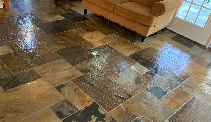 Clean stone floor
