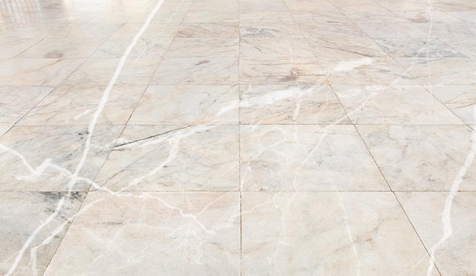 Damaged marble floor