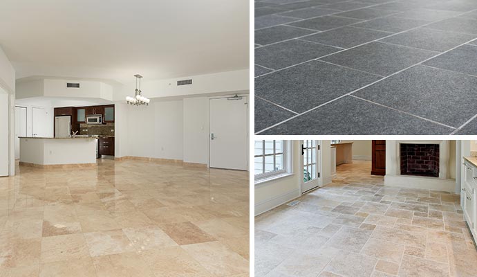 Collage of different types of floors