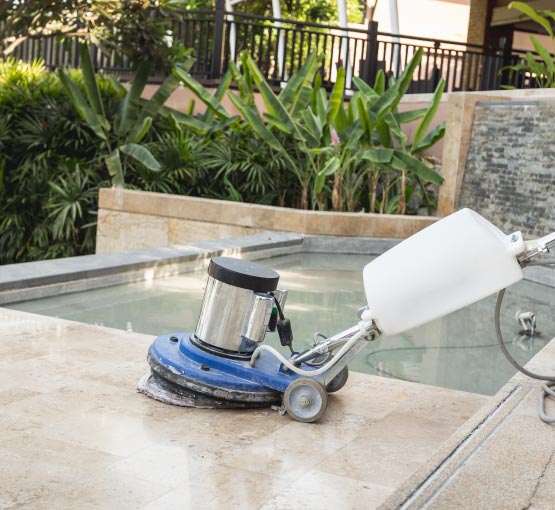 Professional stone floor cleaning