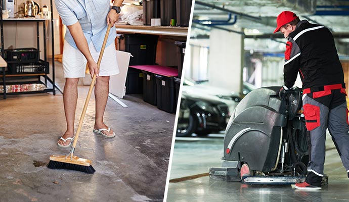 Collage of diy and professional cleaning