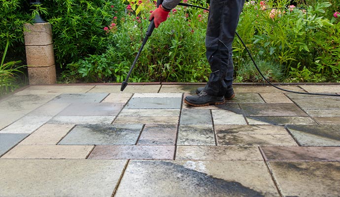 Patio pressure washing