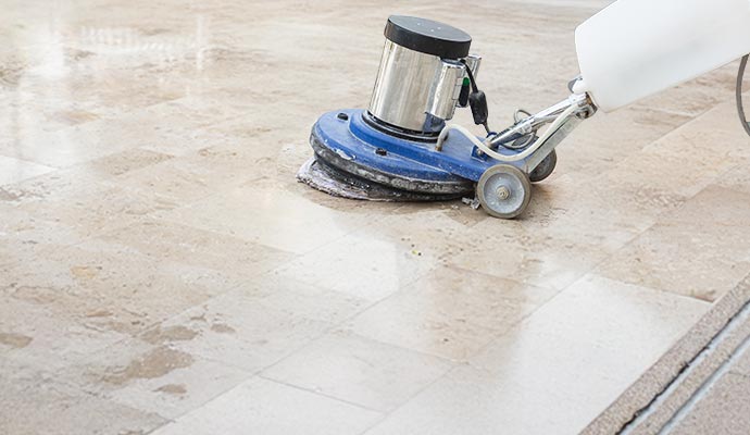 Professional stone floor cleaning
