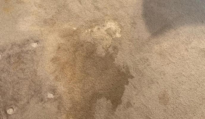Water damaged carpet